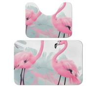 LPSADGF Love Flamingo - Juego de 2 alfombras de baño suaves en forma de U de 15.7 x 23.6 pulgadas, tapete de secado rápido para baño, bañera, lavable, súper absorbente