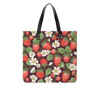 LPSADGF Sea Sunset Flying Dragon - Bolso de mano de piel para mujer, bolsa de maquillaje con diseño de hebilla magnética, bolsa casual, Strawberry, 39x39cm