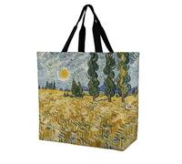 LPSADGF Shabby Chic Roses - Bolso de mano para mujer, reutilizable, plegable, para la compra, bolso de hombro cruzado, Campos de trigo y cipreses, 40x40x16cm