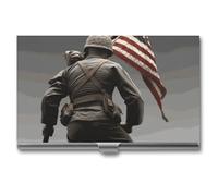 LPSADGF United States Marine - Tarjetero delgado de aleación de aluminio de metal para tarjetas de crédito, organizador profesional de tarjetas de visita para hombres y mujeres (estilo hebilla