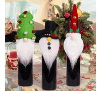 Lpsdssre Tapón Para Botella De Vino De Navidad | Protector de Tapa Reutilizable,Cubierta Para Botella Navideña De 3 Piezas,Para Fiestas Cerveza Whiskey Vaso Hogar Cocina Cumpleaños Viaje Halloween