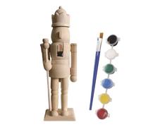 Lpsdssre Wooden Nutcracker | Unpainted Nutcracker | Paint Your Own Nutcracker | Wood Nutcracker Kit | Unfinished Nutcracker Craft Perfect For Holiday Decor For All Ages, Friends, Family