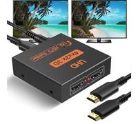 L'Puluva HDMI Splitter 1 in 2 out, Splitter 4K para 2 Monitores,Adaptador HDMI Múltiple para PC, Laptop, HDTV, Proyector, Xbox, PS3/PS4/PS5, 1 Entrada 2 Salidas, Solo Espejo, Sin Extender