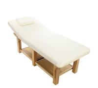 LPUYTJHI Mesa de Masaje Profesional de Madera, con Respaldo Ajustable, Resistente, estacionaria, for Fisioterapia, salón de Belleza, SPA, Color Beige