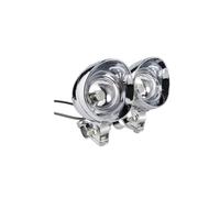 LPUYTRB Faros Luz antiniebla LED cromada para motocicleta, con jaula antivuelco, barra protectora, soporte de montaje en tubo, accesorios abrazadera