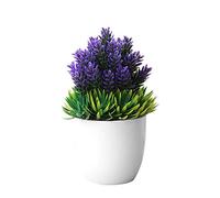 LPxdywlk Aguja De Pino Artificial Planta De Simulación De Piña Bola De Hierba En Maceta Bonsai Office Hotel Decoración del Hogar Decoración De Flores Púrpura