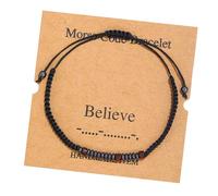 LPYO Pulseras con código morse para mujeres y hombres, pulseras inspiradoras divertidas para mujeres, hombres, mejores amigos, hechas a mano, vintage, ajustable, pulsera de cuentas de seda, Adjustable