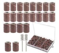 LPZMPZ 240 Piezas Tambor Lijas Taladro Bandas Mangas de Lijado Compatible con Accesorios Dremel Grano 80/120/180 Juego Kit Rodillo de Lijadoras de Tambor para Amoladora Taladro Madera