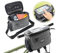 LPZMPZ Bolsa Delantera de Manillar de Bicicleta 5L Impermeable Bici para MTB Gravel BTT Carretera Bikepacking con Pantalla Táctil y Bandolera Extraíble Multifunctional Bike Handlebar Bag