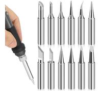 LPZMPZ - Lote de 12 puntas de soldadura (900 m, kit de repuesto de puntas de soldadura, compatible con marcas como radio, atten, Hakko(plata)