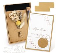 LPZMPZ Regalos de boda para parejas de novios, regalo de dinero, boda, embalaje incluye caja de regalo, flores secas, tubo de ensayo, tarjeta de boda