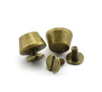 LQ Industrial - Paquete de 25 remaches de 1/2"" para bolso, bolso, bolso, cabeza de clavo, remache plano de lat n macizo, cono de metal, remaches,