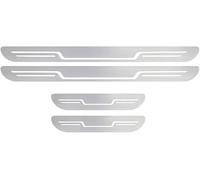 LQAHDBTO 4 Piezas Protectores de Umbral para Puerta de Coche para Citroen C3 Aircross dal 2017, Molduras de Umbral de Puerta Coche Acero Inoxidable Antiarañazos, Silver