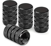 LQAHDBTO 4 Piezas Tapa de Válvula de Neumático para Skoda KAMIQ | oberer Ladeboden | 2019-2025, Tapa de Válvula de Aluminio Tapones Decorativos Válvula Neumático,Black