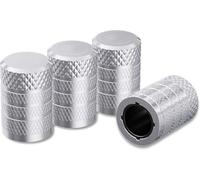 LQAHDBTO 4 Piezas Tapa de Válvula de Neumático para Toyota bZ4X 2022, Tapa de Válvula de Aluminio Tapones Decorativos Válvula Neumático, Silver
