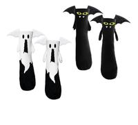 LQIOACU 2 Pares Calcetines de Halloween para Adultos, Hombres, Mujeres, Calcetines Divertidos para Halloween Carnaval Fiesta de Aniversario Cosplay Party (Murciélago y Fantasma)