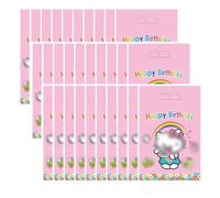 LQIOACU 30 Piezas Bolsa de Regalo de Cumpleaños para Gatos, Bolsas Rosas con Asa, Bolsas de Fiesta, Lindo Tema de Dibujos Animados para Accesorios y Decoraciones de Fiesta de Cumpleaños para Niños