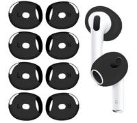 LQIOACU 4 Pares de Almohadillas para AirPods 4, Fundas de Silicona ultrafinas compatibles con Apple AirPods 4, Negro