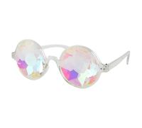 LQIOACU Gafas Caleidoscopio, Sol Caleidoscopio Redondas, Prisma Arco Iris, Psicodélicas, Hippie Niños, Divertidas Gafas de Colores Transparentes