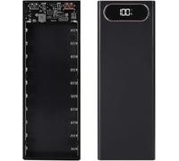 LQMBABY 5V-2.1A Power 10 x 18650 - Caja organizadora de baterías para soporte electrónico de bricolaje (flash de 22,5 W), color negro