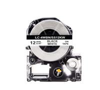 LQNXAVUD 1pcs 12 mm SS12KW Cinta ST9KW ST6KW LK-4WBN ST12KW SC12YW SC12BW Compatible con Impresora de Etiqueta LW-300 LW-400(Black on White)