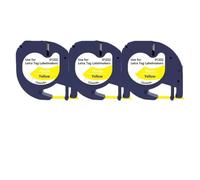 LQNXAVUD 6pcs de 12 mm Negro en Cinta de etiquetado Transparente Compatible con reemplazo de Labeller LT100H para 12267 16952 16951 Modelos de Cinta de plástico Universal(Black on Yellow)