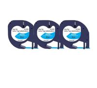 LQNXAVUD 6pcs de 12 mm Negro en Cinta de etiquetado Transparente Compatible con reemplazo de Labeller LT100H para 12267 16952 16951 Modelos de Cinta de plástico Universal(Black on Blue)