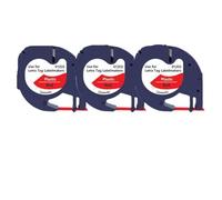 LQNXAVUD 6pcs de 12 mm Negro en Cinta de etiquetado Transparente Compatible con reemplazo de Labeller LT100H para 12267 16952 16951 Modelos de Cinta de plástico Universal(Black on Red)