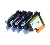 LQNXAVUD 90 impresión C5054A C5055A C5056A C5057A Compatible con DesignJet 4000 4000PS 4020 4500 4520 Impresoras BK CMY 90 Reemplazo de Cabezal de impresión(1Set - 4 Pieces)