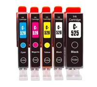 LQNXAVUD Cartucho Compatible para PGI 525 CLI 526 Funciona con IP4850 IP4950 MG5150 MG5250 MG6150 MG8150 MX885 MG5350 Impresoras(5color)