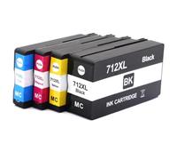 LQNXAVUD Cartucho de inyección de Tinta remanufacturada 712 XL 712XL 3ED71A 3ED67A Compatible con DesignJet T210 T230 T250 T650 Impresoras Funciona con 712 Series(712XL 1SET)