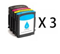 LQNXAVUD Cartucho de Tinta Compatible para 10 11 Trabajos con DesignJet 100 100Plus 110PLUS 110PLUS NR 500 500PS 70 800 800PS Reemplazo de Impresora para 10 11 Cartuchos(3 Set 12 PCS)