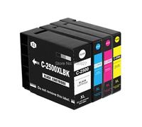 LQNXAVUD Cartucho de Tinta Compatible para PGI 2500 PGI2500 2500XL Funciona con Maxify IB4050 MB5050 MB5350 MB5150 MB5450 IB4150 Impresoras(1 Set)