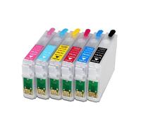 LQNXAVUD Cartucho de Tinta Recargable T0791 T0792 T0793 T0794 T0795 T0796 Compatible con impresoras Artisan 1430 Stylus Photo 1400 PX700WPX830FWD, Paquete de 6