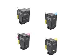 LQNXAVUD Cartuchos de tóner remanufacturados compatibles para L1Exmark CS720 CS725 CX720 CX725 Impresoras 4 Color Juego de Color 74C1SK0 74C1SC0 74C1SM0 74C1SY0 Negro y Color 7000 Páginas Reemplazo