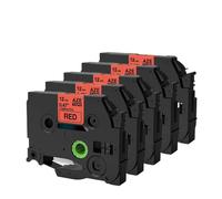 LQNXAVUD Cinta de Etiqueta Negra en Blanca de 12 mm 3-20pk TZE231 Compatible con PTD210 P710BT E110V Impresoras de Etiqueta(5PK Black on Red)