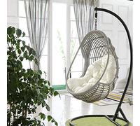 LQPHY Columpio Silla Colgante Cojín de Asiento Huevo Nido Hamaca Almohadillas de Respaldo, Impermeable Espesar para Patio y jardín, 86 x 120 cm (Sin Silla) (Colo