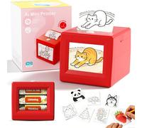Lqqyee Stickerbox Mini AI Sticker Maker, caja de calcomanías para niños, impresora portátil activada por voz, impresora térmica AI sin tinta para manualidades, regalo de cumpleaños
