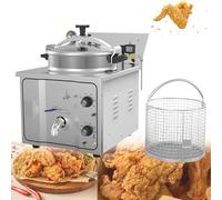 LQQYJSM Freidora A Presión Eléctrica Sobremesa 16 L, Equipo Comercial De Acero Inoxidable para Freír Pollo A Alta Presión, Freidora Inmersión con Control De Temperatura (50-200 °C)