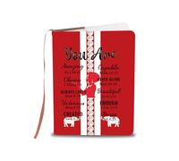 LQRI Red Elephant Sorority Notebook Greek Sorority Paraphernalia Gift You Are Amazing Bible Verse Journal Notebook Gift (Red)