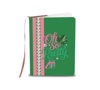 LQRI Sorority Leather Notebook Sorority Games Gift Oh So Pretty Pink And Green Journal Greek Life Sisterhood Paraphernalia (Pink And Green)
