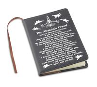 LQRI The Airman's Creed Leather Notebook Air Force Gifts Military Deployment Airman Journal Notebook Academy Students Gifts (Black)