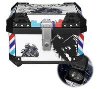 LQSSA Box 36L de Motocicleta de Aluminio, Caja de Cola Del Tour de Scooter con Bloqueo de Seguridad, Caja de Portador de Almacenamiento de Motos, Antivibración/Black