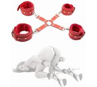 LQSSA Set de entrenamiento de yoga, anillos suaves para manos y pies, ajustables, regalo para hombre y mujer (rojo)