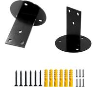 LQSYBHD 2 soportes de pasamanos negros de acero inoxidable resistentes para barandilla de escalera con tornillos