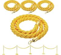 LQSYBHD 4 cuerdas de rañón con ganchos, pasamanos, cuerda de barrera, cuerda de barrera, cuerda de bloqueo, para sistema de guía personal, cinta de barrera, grandes aperturas, hoteles (tamaño: 3,3 ft)