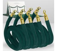 LQSYBHD 4 Pcs Cuerda de Terciopelo,Cuerda de Barrera,Cuerda de Soporte de Terciopelo,Cuerda de Iimitadora con Ganchos,para Postes Divisor de Cola(Size:5ft)