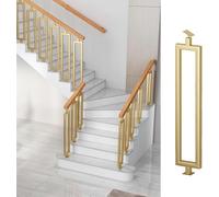 LQSYBHD Balaustres de Escalera, Balaustres Rectangulares Huecos de Hierro con Soporte Superior Ajustable, Husillos de Escalera Interiores, Poste de Barandilla para Po(Size:95cm,Color:Montaje en suelo)