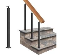 LQSYBHD Barandilla de escalera interior de poste cuadrado, barandillas de metal, pasamanos para escaleras al aire libre, montaje lateral ajustable de 270° y montaje frontal (Tamaño: 2,46 pies/75 cm