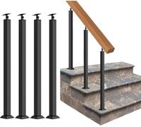 LQSYBHD Barandilla de escalera interior postes cuadrados, barandillas de metal, pasamanos para escaleras al aire libre, montaje lateral ajustable de 270° y montaje frontal (Tamaño: 100cm/3.28 pies